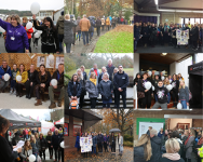 Group of photos of people marking White Ribbon Day 2019