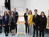 Image of people at the official opening of Brecon High School