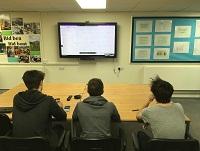 Image of Further Maths pupils from Llanfyllin High School have a lesson through e-sgol