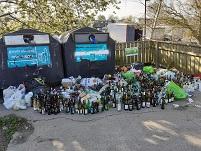 An image of waste left at a community recycling site