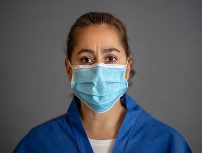 Image of a woman wearing a face mask