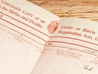 Image of a birth and death certificate