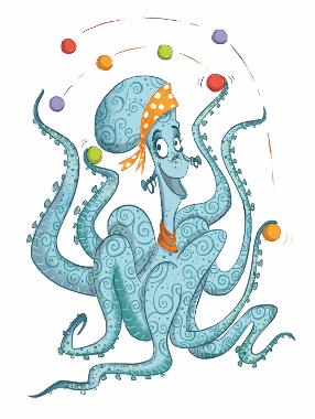 Cartoon image of Izzie the octopus Cartoon image of Izzie the octopus