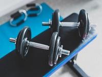 Image of weights in a gym