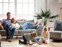 Family enjoying spending time at home