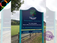Image of Ysgol Calon y Dderwen school sign with Welsh branding