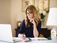 A woman home-working