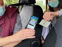 Image of the new school bus pass being used