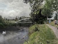 Image of an artist's impression of the proposed new bridge in Newtown 