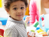 Young toddler playing