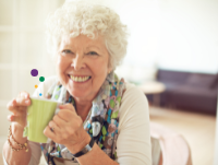 Image of lady drinking tea