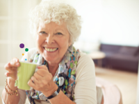 Elderly Lady with cup of tea