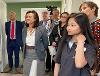 Health and Social Services Minister Eluned Morgan at the opening of Powys Health and Care Academy's Bronllys campus