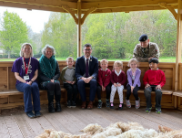 Image of Armed Forces Champion Cllr Matthew Dorrance meeting Little Troopers from Mount Street Infants School in Brecon