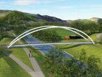 Image of an artists impression of the new Newtown active travel bridge