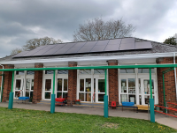 Solar panels on Arddleen Primary School