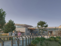 Image of artists' impression of new building for Ysgol Bro Hyddgen