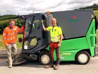 Small electric road sweeper