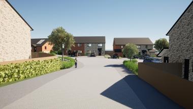 Artists' impression of new housing development in Llanfyllin