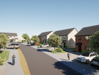 Image of the proposed new council housing development in Llanrhaeadr-ym-Mochnant