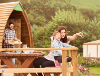A family on holiday in Powys