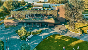 An artist impression of the North Powys Project building looking from the east