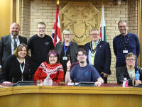 Image of people from Ysgol Penmaes and Powys County Council
