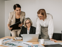 Business people reviewing a budget