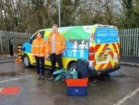 Image of the waste awareness team's electric van