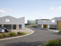 An artist’s impression showing what the new technology park in Newtown might look like. Picture Hiraeth Architecture