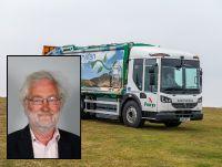 Image of Cllr Church and a bin lorry