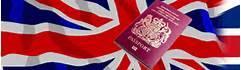 Image of the British flag and passport