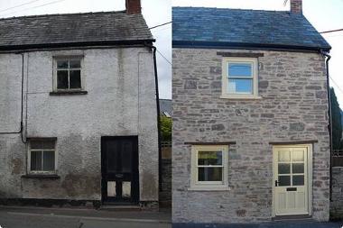 Image of before and after a derelict property has been restored