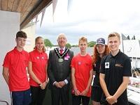 Image of young firefighters meeting the Chairman of Powys County Council Image of young firefighters meeting the Chairman of Powys County Council