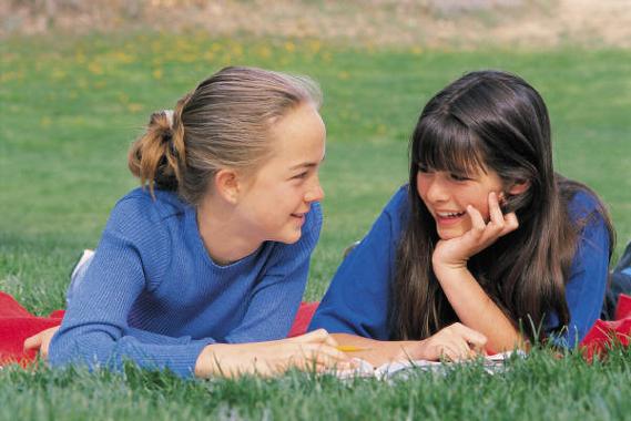 Image of two girls talking