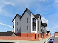 Image of an artists' impression of new housing development in Newtown