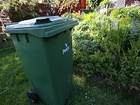 Image of a green garden waste bin