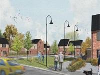 Image of artists impression of new social housing in Brecon Image of artists impression of new social housing in Brecon